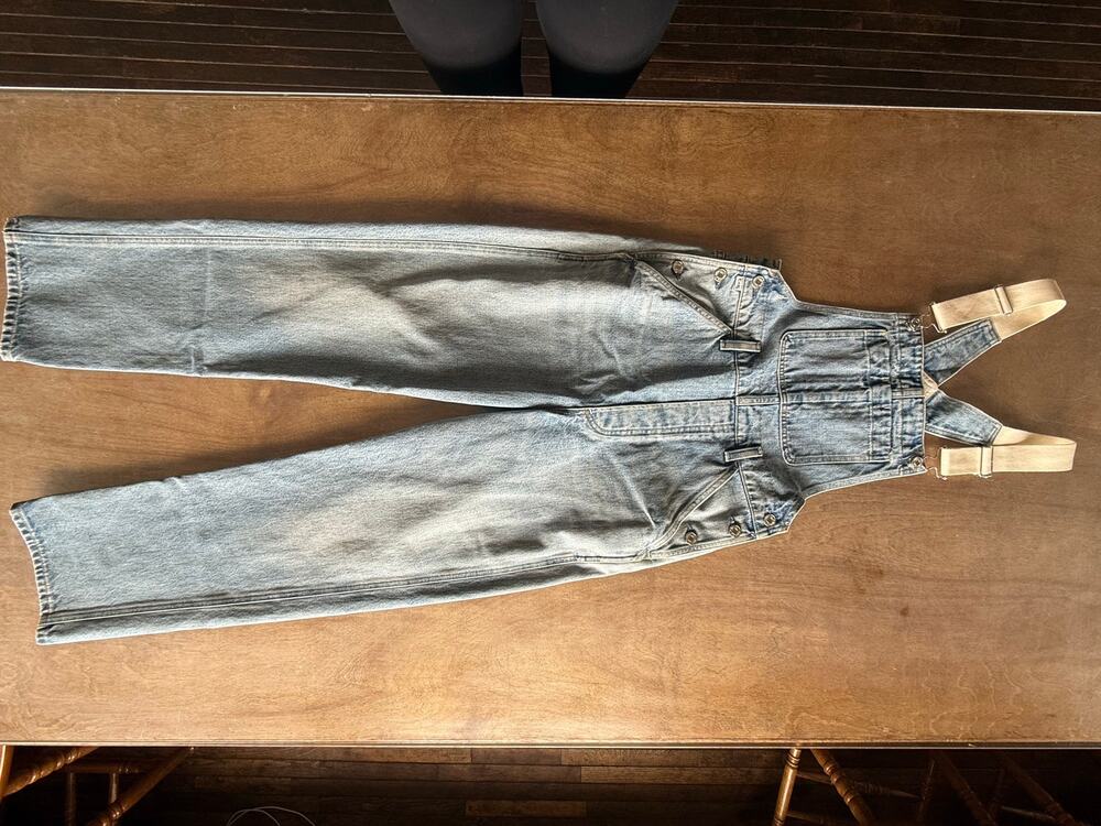 Citizens of Humanity Sample Denim Overalls Cropped Straight Leg Size 27